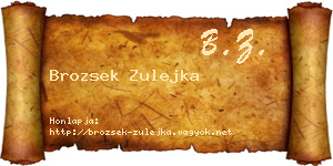Brozsek Zulejka névjegykártya